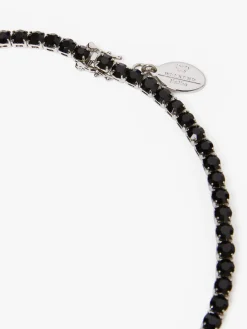 Rhinestone-adorned tennis choker necklace