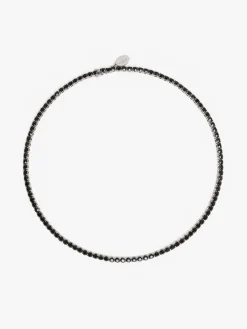 Rhinestone-adorned tennis necklace