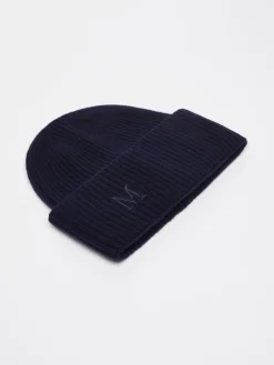 Ribbed cashmere beanie