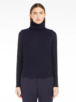 Ribbed cashmere beanie