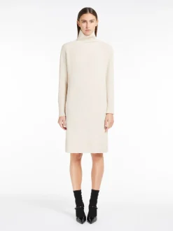 Ribbed cashmere-blend dress