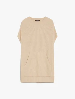Rib-knit cape
