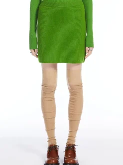 Rib-knit mini skirt