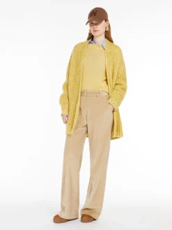 Rib-knit mohair chiné cardigan