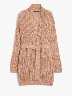 Rib-knit mohair chiné cardigan