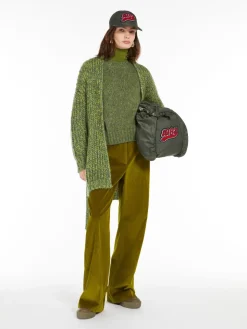 Rib-knit mohair chiné cardigan
