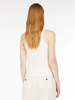Rib-knit viscose top