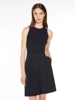 Rib-knit viscose top