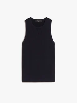 Rib-knit viscose top