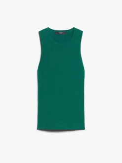 Rib-knit viscose top