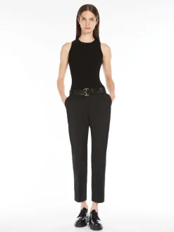 Rib-knit viscose top