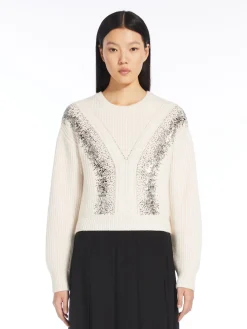 Rib-knit wool pullover
