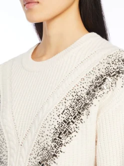 Rib-knit wool pullover