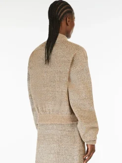 Rubberised wool-knit bomber jacket