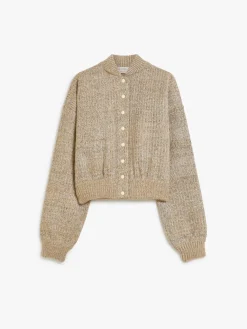 Rubberised wool-knit bomber jacket