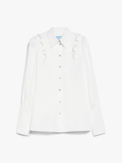 Ruched cotton twill shirt