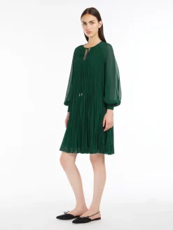Sablé georgette flared dress