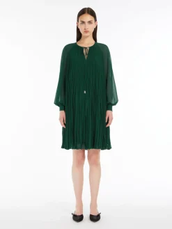 Sablé georgette flared dress