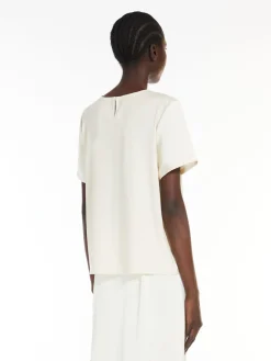Satin and jersey T-shirt