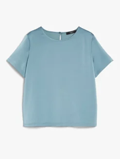 Satin and jersey T-shirt