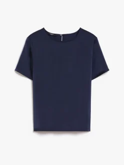 Satin and jersey T-shirt