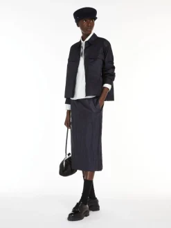 Satin pencil skirt