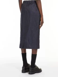 Satin pencil skirt