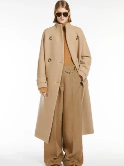 Seamless alpaca-blend mock polo-neck sweater