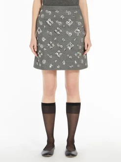 Sequin-adorned jersey mini skirt