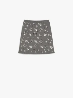 Sequin-adorned jersey mini skirt