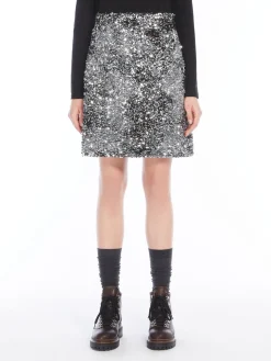 Sequin-adorned jersey mini skirt