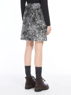 Sequin-adorned jersey mini skirt