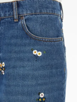 Sequinned denim jeans