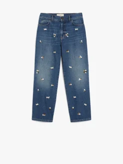 Sequinned denim jeans