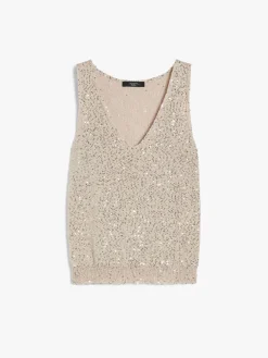 Sequinned yarn top