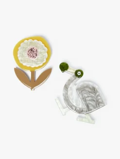 Set of 2 resin brooches