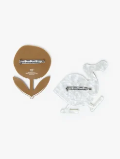 Set of 2 resin brooches