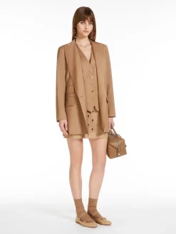 Short, nappa leather skirt