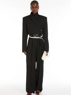 Short pinstriped blazer