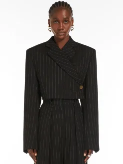Short pinstriped blazer
