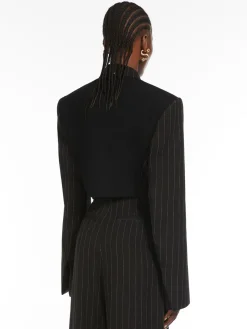 Short pinstriped blazer