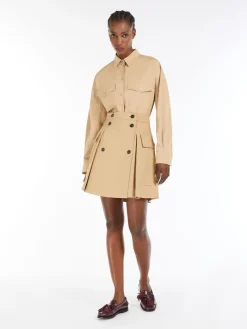 Short skirt in cotton gabardine