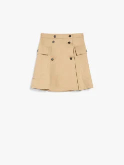 Short skirt in cotton gabardine