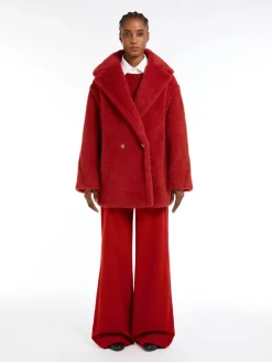 Short Teddy Bear Icon Coat in alpaca and wool