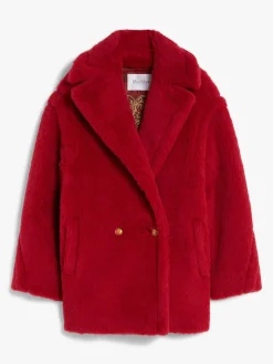 Short Teddy Bear Icon Coat in alpaca and wool