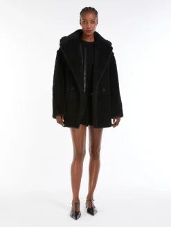 Short Teddy Bear Icon Coat in alpaca and wool