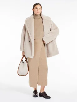 Short Teddy Bear Icon Coat in alpaca and wool
