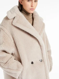 Short Teddy Bear Icon Coat in alpaca and wool