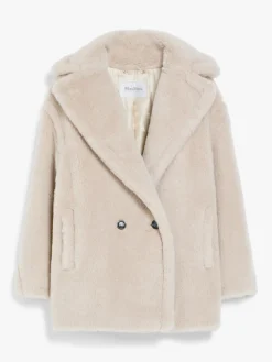Short Teddy Bear Icon Coat in alpaca and wool
