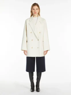 Short wool and cashmere coat